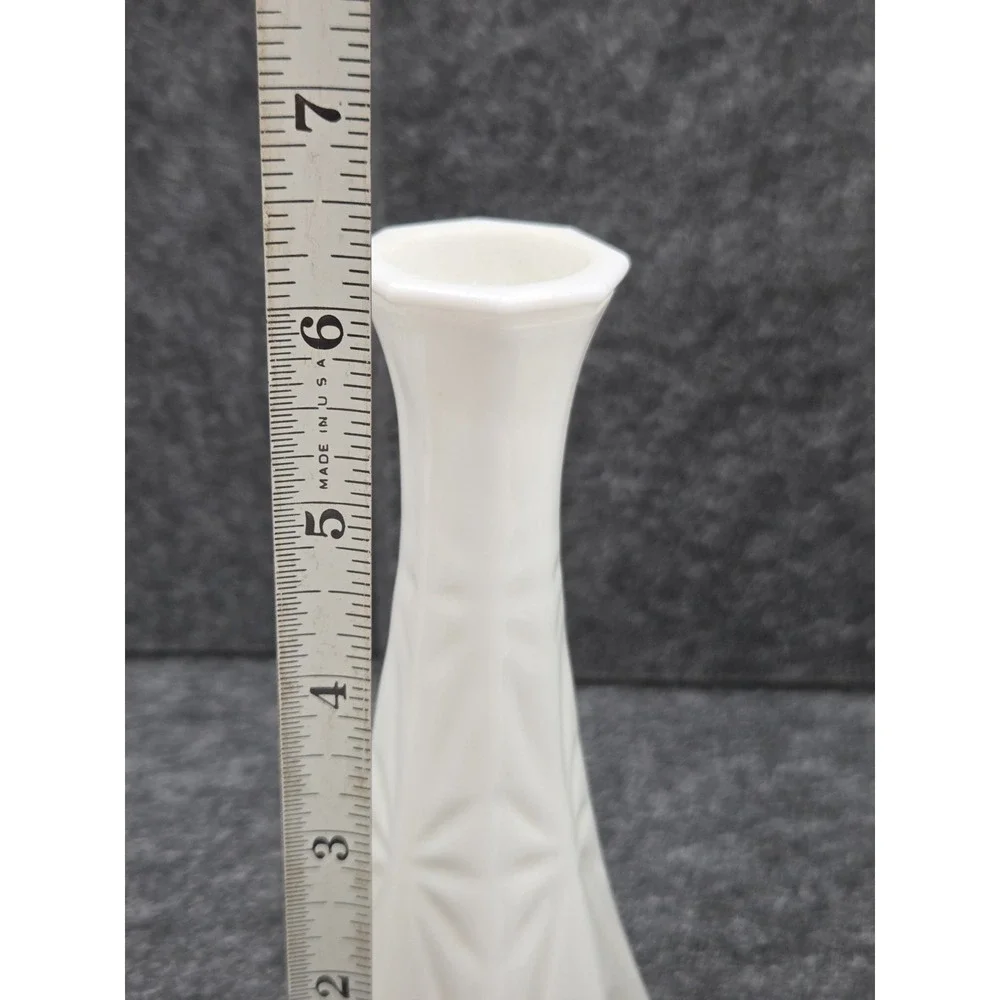 3 Piece Vtg E. O. Brody Co Vase Goblet Desert White Milk Glass Hoosier MCM